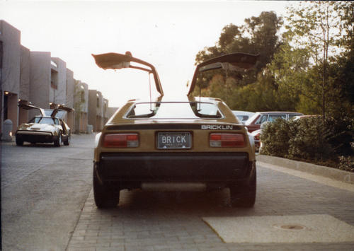 Rear view of 1976 Bricklin SV1 VIN 2895 with 1974 Suntan 4 speed VIN 322